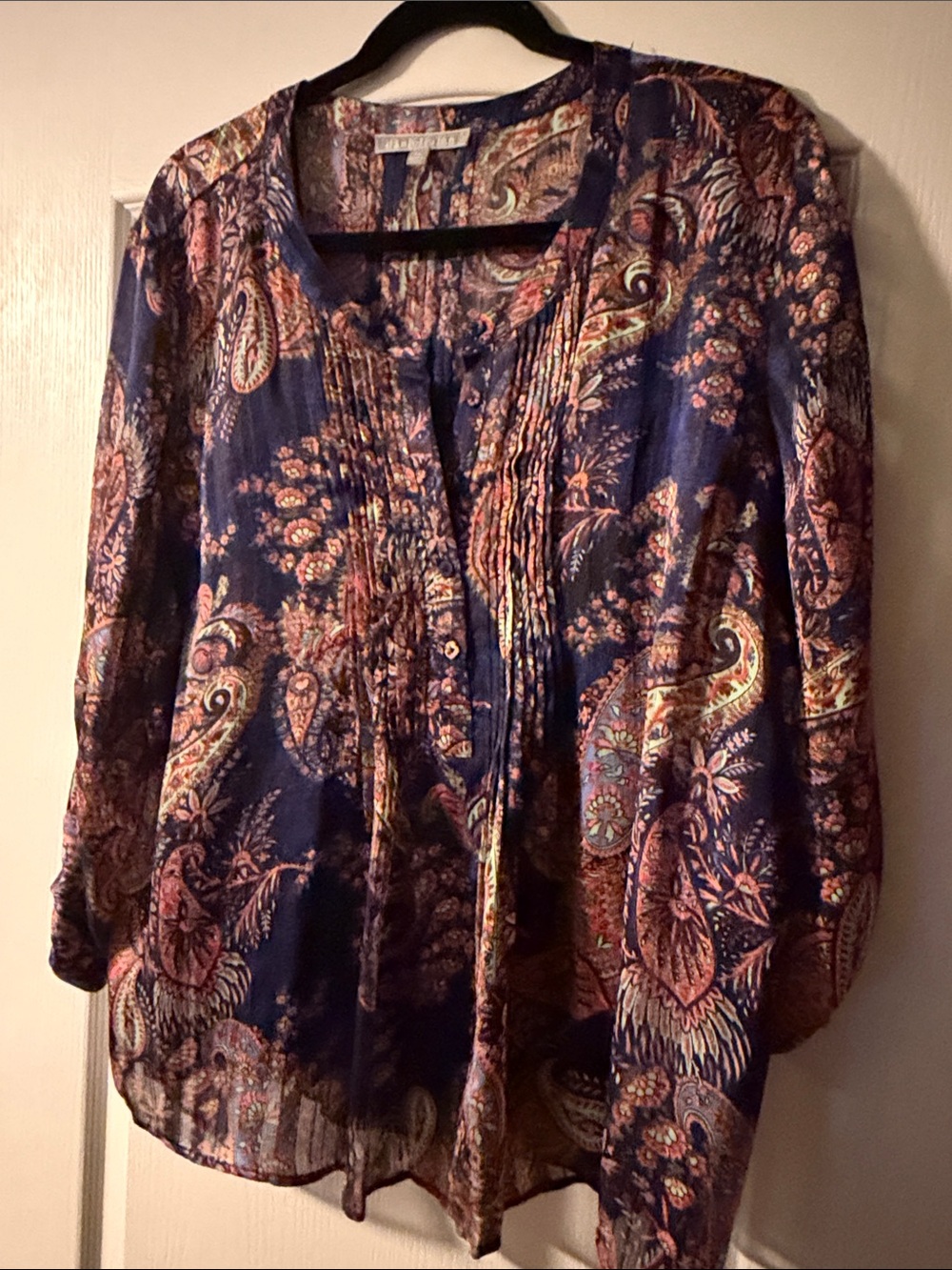 Daniel Rainn | Women's Navy Paisley Button-Front Blouse